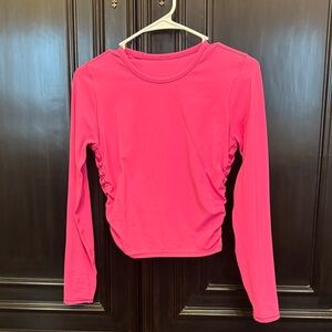 Lululemon Pink Long Sleeve Top crunched sides size 2